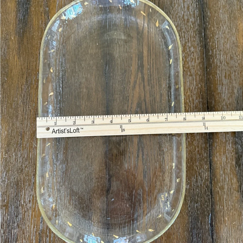 GLASAX German Glass Top Line Crystal Serving Dish and Small Bowl with Gold